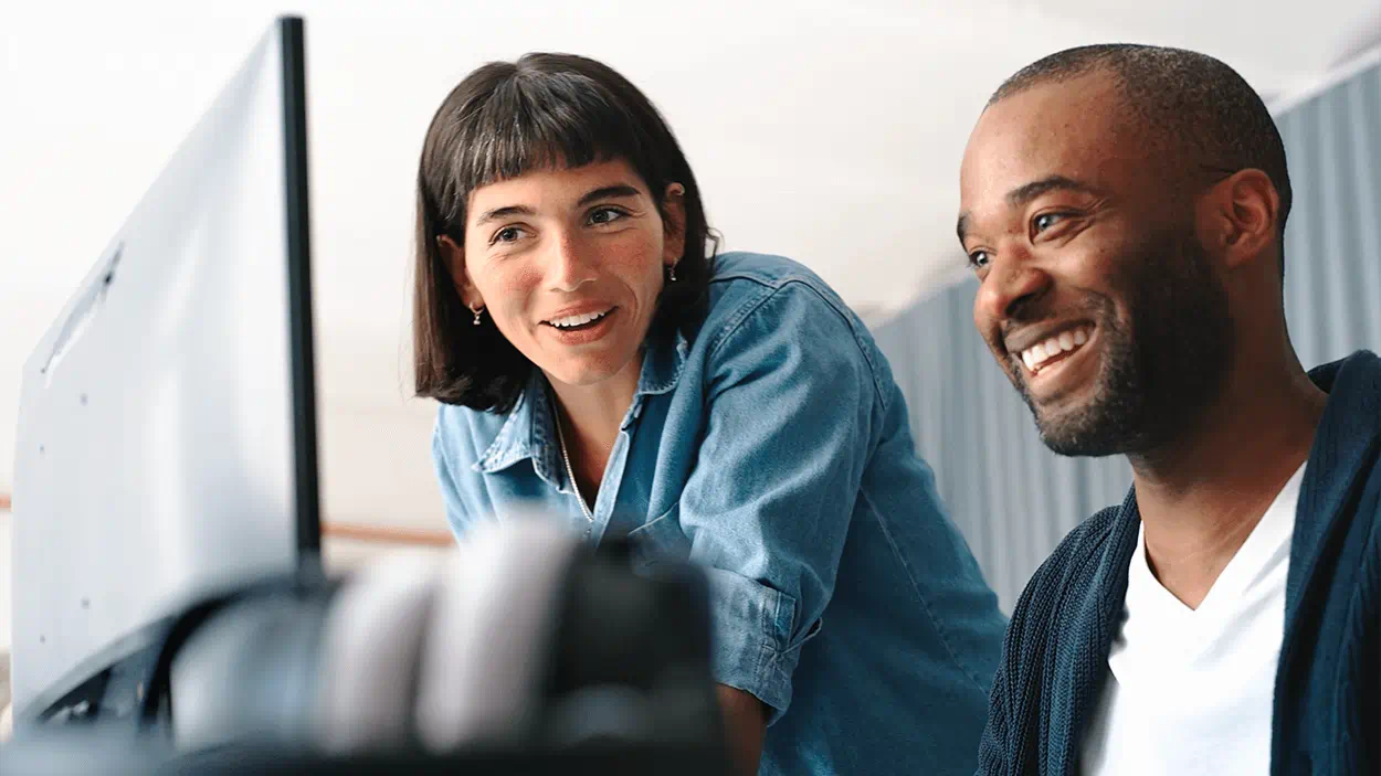 Two colleagues working together